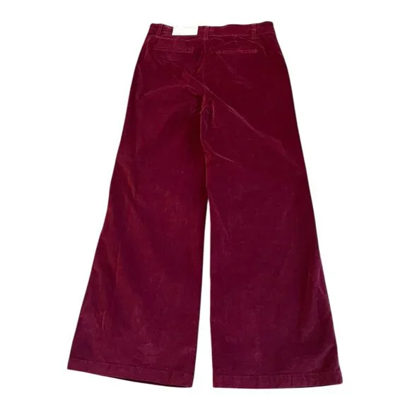 Liz Claiborne Wide Leg High Rise Women Pants Burgundy Passion Flex Waist Sz 10 - Picture 3 of 5